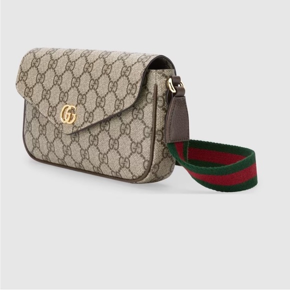 Gucci Beige and Brown Monogram Crossbody Bag - Picture 1 of 14